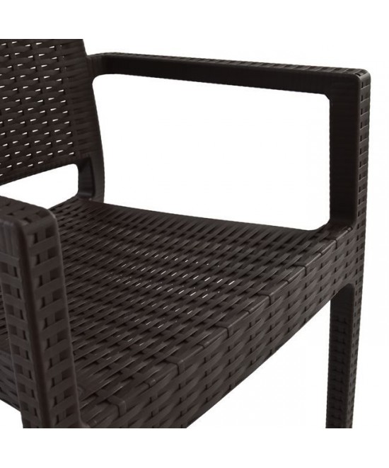 ΠΟΛΥΘΡΟΝΑ ΠΟΛΥΠΡΟΠΥΛΕΝΙΟΥ ΒΑΡΕΩΣ ΤΥΠΟΥ KAGANU DARK BROWN HM5134.09 57x55,5x89 εκ.