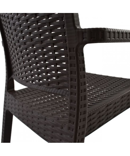 ΠΟΛΥΘΡΟΝΑ ΠΟΛΥΠΡΟΠΥΛΕΝΙΟΥ ΒΑΡΕΩΣ ΤΥΠΟΥ KAGANU DARK BROWN HM5134.09 57x55,5x89 εκ.