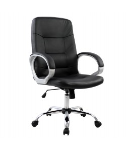 ΚΑΡΕΚΛΑ ΓΡΑΦΕΙΟΥ IVERN HM1024.01 ΜΑΥΡΗ ΔΙΕΥΘΥΝΤΙΚΗ ΜΕ ΠΟΔΙ ΧΡΩΜΙΟΥ 64x55x112-120Υ εκ.