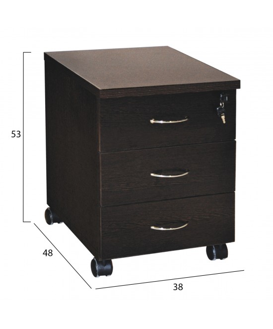 ΣΥΡΤΑΡΙΕΡΑ ΓΡΑΦΕΙΟΥ ΕΠΑΓΓΕΛΜΑΤΙΚΗ SIENNA HM2011.02 WENGE ΜΕ 3ΣΥΡΤΑΡΙΑ 38X48X53cm