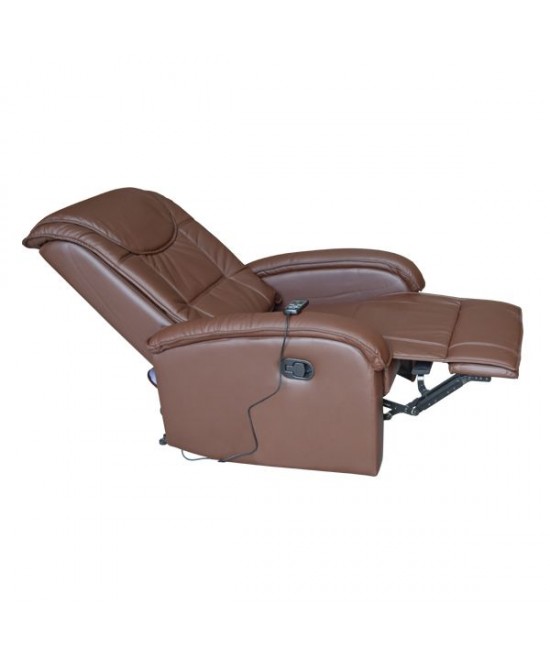 ΠΟΛΥΘΡΟΝΑ RELAX ΜΕ ΜΗΧΑΝΙΣΜΟ MASSAGE ROCCA HM0026.03 PU ΚΑΦΕ ΣΚΟΥΡΟ 80x96x97 εκ.