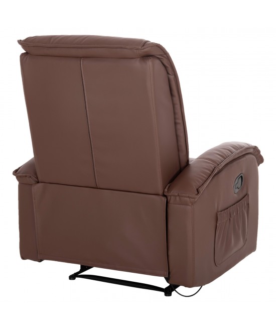 ΠΟΛΥΘΡΟΝΑ RELAX ΜΕ ΜΗΧΑΝΙΣΜΟ MASSAGE ROCCA HM0026.03 PU ΚΑΦΕ ΣΚΟΥΡΟ 80x96x97 εκ.