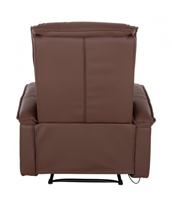 ΠΟΛΥΘΡΟΝΑ RELAX ΜΕ ΜΗΧΑΝΙΣΜΟ MASSAGE ROCCA HM0026.03 PU ΚΑΦΕ ΣΚΟΥΡΟ 80x96x97 εκ.