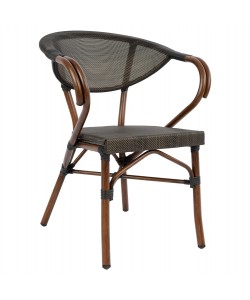 ΠΟΛΥΘΡΟΝΑ ΑΛΟΥΜΙΝΙΟΥ CLAY BAMBOO LOOK ΚΑΦΕ ΜΕ TEXTLINE HM5025 60,5x59x81 cm