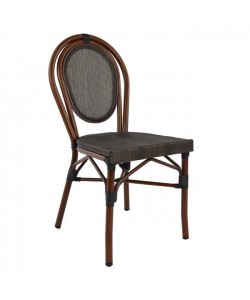 ΚΑΡΕΚΛΑ ΑΛΟΥΜΙΝΙΟΥ KASON BAMBOO LOOK ΚΑΦΕ ΜΕ TEXTLINE 40,5x56,5x89,5 εκ. HM5026