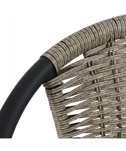 ΠΟΛΥΘΡΟΝΑ ΚΑΡΕΚΛΑ CAMEL HM5015.01 ΓΚΡΙ ΜΕΤΑΛΛΙΚΗ ΜΕ WICKER 48x48-53x72 εκ.