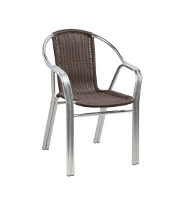 ΠΟΛΥΘΡΟΝΑ NOEL HM5019 ΑΛΟΥΜΙΝΙΟΥ ΔΙΠΛΟΣ ΣΚΕΛΕΤΟΣ ΜΕ RATTAN 56x60x75Υ εκ.