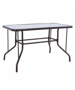 ΤΡΑΠΕΖΙ ADAM HM5020.02 ΜΕΤΑΛΛΙΚΟ ΚΑΦΕ ΜΕ ΓΥΑΛΙΝΗ ΕΠΙΦΑΝΕΙΑ 110Χ60Χ71Υεκ.