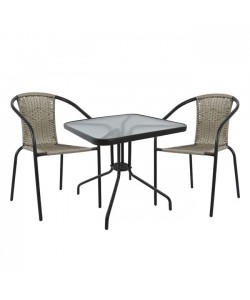 ΣΕΤ ΤΡΑΠΕΖΑΡΙΑΣ 3ΤΜΧ ΜΕ 2 ΚΑΡΕΚΛΕΣ & ΤΡΑΠΕΖΙ 70x70 HM5182.01