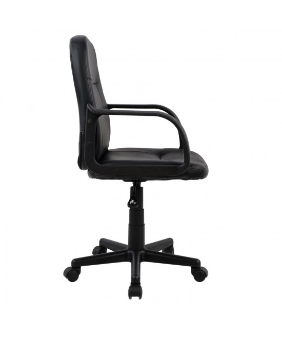 ΚΑΡΕΚΛΑ ΓΡΑΦΕΙΟΥ GRANE HM1005 ΜΕ ΜΠΡΑΤΣΑ ΜΑΥΡO PU 56,5x50x88-100Υ εκ.