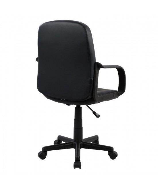 ΚΑΡΕΚΛΑ ΓΡΑΦΕΙΟΥ GRANE HM1005 ΜΕ ΜΠΡΑΤΣΑ ΜΑΥΡO PU 56,5x50x88-100Υ εκ.
