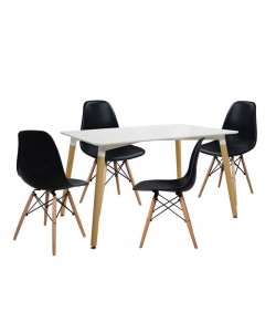 ΣΕΤ ΤΡΑΠΕΖΑΡΙΑ 5Τ ΤΡΑΠΕΖΙ MINIMAL 120x80x73 cm-TWIST ΜΑΥΡΕΣ HM10080.02