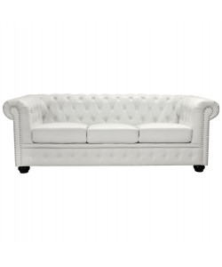ΚΑΝΑΠΕΣ 3ΘΕΣΙΟΣ T.CHESTERFIELD HM3009.02 ΤΕΧΝΟΔΕΡΜΑ ΛΕΥΚΟ ΜΑΤ 208x90x73 εκ.