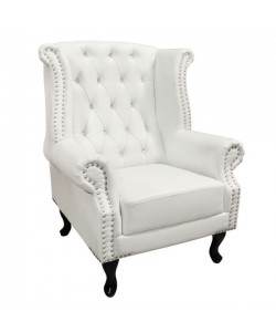 ΠΟΛΥΘΡΟΝΑ-ΜΠΕΡΖΕΡΑ T.CHESTERFIELD POLINA HM0053.02 PU ΛΕΥΚΟ ΜΑΤ 83x75x107Yεκ.