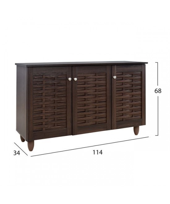 ΠΑΠΟΥΤΣΟΘΗΚΗ-ΝΤΟΥΛΑΠΙ 3 ΠΟΡΤΕΣ IGGY HM2211.01 WENGE 114Χ34Χ68εκ.