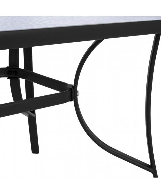 ΤΡΑΠΕΖΙ BRUNO 150X90Χ72Υεκ. ΓΚΡΙ ΜΕΤΑΛΛΙΚΟ ΜΕ ΓΥΑΛΙΝΗ ΕΠΙΦΑΝΕΙΑ HM5145.01