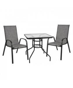 ΣΕΤ ΤΡΑΠΕΖΑΡΙΑΣ ΜΕΤΑΛΛΙΚΗ 3ΤΜΧ ΜΕ 2 ΚΑΡΕΚΛΕΣ & 1 ΤΡΑΠΕΖΙ 70Χ70 HM5185.01