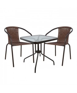 ΣΕΤ ΤΡΑΠΕΖΑΡΙΑ 3ΤΜΧ ΚΑΡΕΚΛΕΣ ΚΑΙ ΤΡΑΠΕΖΙ 70x70 HM5182.02