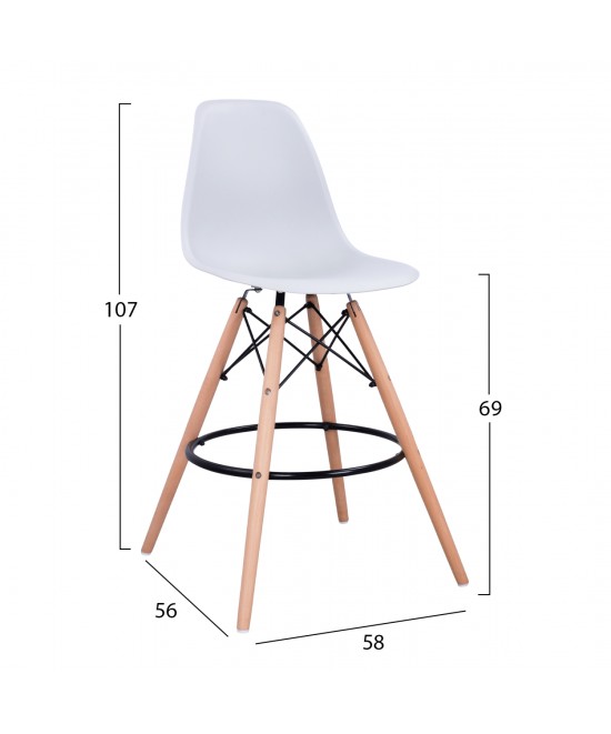 ΣΚΑΜΠΟ ΜΠΑΡ RENATA HM0173.01 ΛΕΥΚΟ 58x56x107Υ εκ.