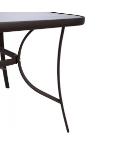 ΤΡΑΠΕΖΙ BRUNO 150X90Χ72Υεκ. ΚΑΦΕ ΜΕΤΑΛΛΙΚΟ ΜΕ ΓΥΑΛΙΝΗ ΕΠΙΦΑΝΕΙΑ HM5145.02