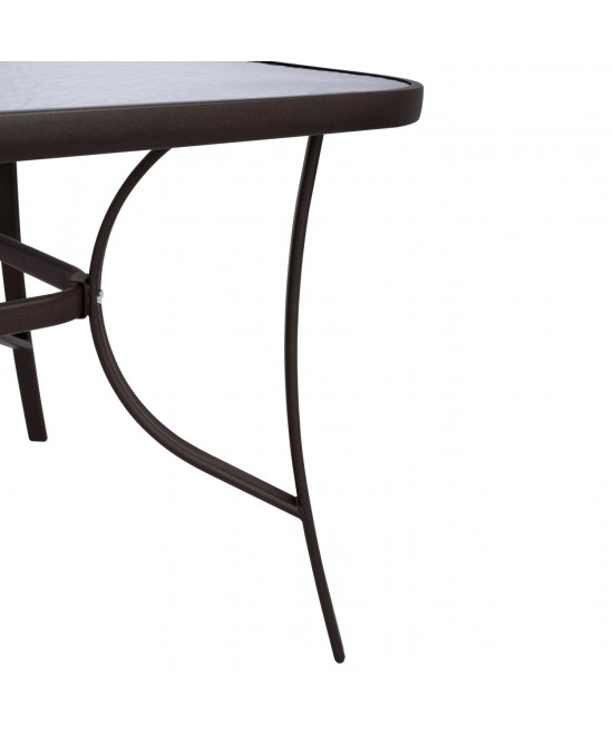 ΤΡΑΠΕΖΙ BRUNO 150X90Χ72Υεκ. ΚΑΦΕ ΜΕΤΑΛΛΙΚΟ ΜΕ ΓΥΑΛΙΝΗ ΕΠΙΦΑΝΕΙΑ HM5145.02