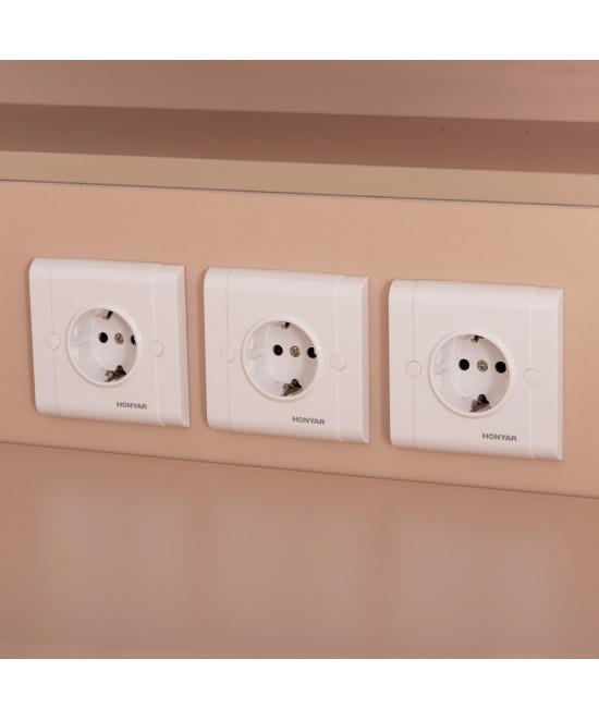 ΓΡΑΦΕΙΟ ΥΠΟΔΟΧΗΣ DALTON HM2068.02 ΜΕΛΑΜΙΝΗ ΣΕ SONAMA-ΜΠΕΖ 240x80x106Υεκ.