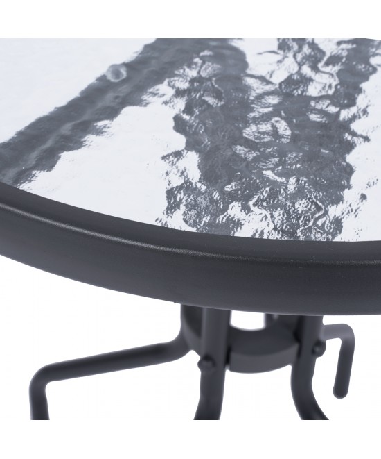 ΣΕΤ ΤΡΑΠΕΖΑΡΙΑΣ 3ΤΜΧ ΜΕ ΤΡΑΠΕΖΙ Φ70 & ΚΑΡΕΚΛΕΣ LEON ΓΚΡΙ HM5184.01