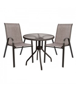 ΣΕΤ ΤΡΑΠΕΖΑΡΙΑΣ 3ΤΜΧ ΜΕ ΤΡΑΠΕΖΙ Φ70 & ΚΑΡΕΚΛΕΣ LEON ΚΑΦΕ HM5184.02