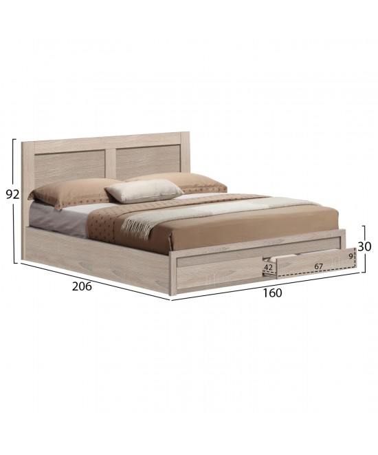 ΚΡΕΒΑΤΙ CAPRI HM312.02 ΜΕ 2 ΣΥΡΤΑΡΙΑ SONAMA ΓΙΑ ΣΤΡΩΜΑ 150X200εκ.