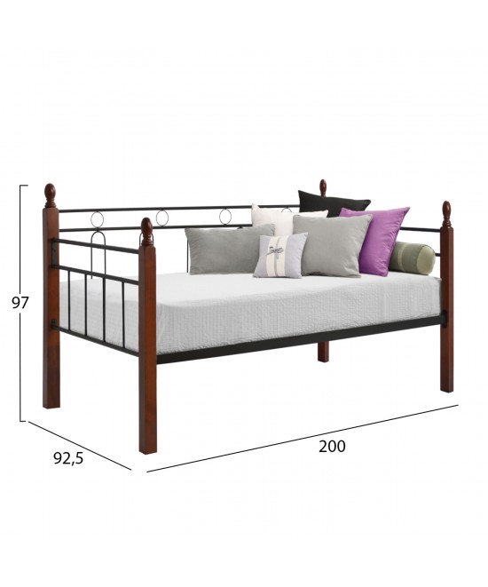 ΚΑΝΑΠΕΣ ΚΡΕΒΑΤΙ REVEN ΣΤΡΩΜΑ 90Χ190 εκ ΜΕΤΑΛΛΟ ΚΑΙ ΞΥΛΟ HM367