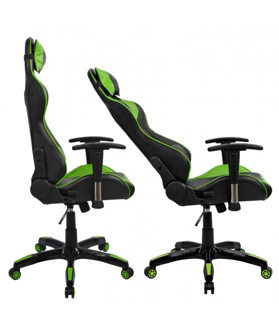 ΠΟΛΥΘΡΟΝΑ GAMING RACING HM1056.03 ΜΑΥΡΟ - ΠΡΑΣΙΝΟ PU 67x70x134 εκ.