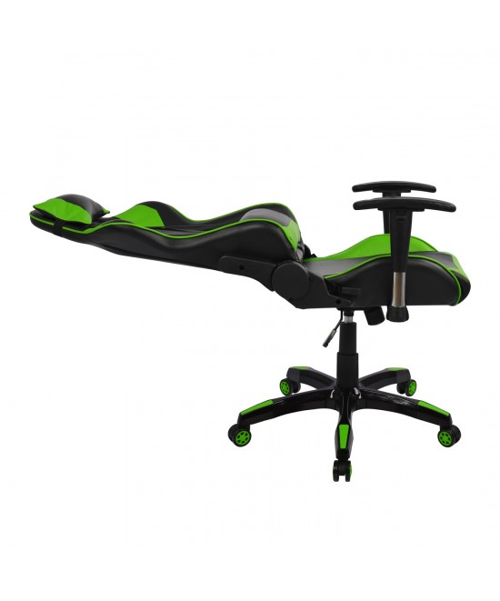 ΠΟΛΥΘΡΟΝΑ GAMING RACING HM1056.03 ΜΑΥΡΟ - ΠΡΑΣΙΝΟ PU 67x70x134 εκ.
