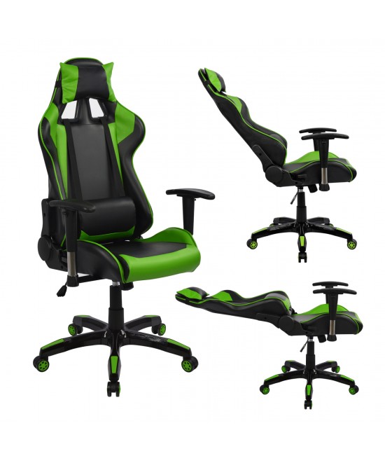 ΠΟΛΥΘΡΟΝΑ GAMING RACING HM1056.03 ΜΑΥΡΟ - ΠΡΑΣΙΝΟ PU 67x70x134 εκ.