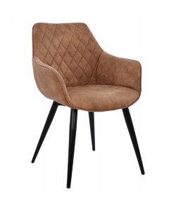 ΠΟΛΥΘΡΟΝΑ MANDO HM8006.03 ΜΕ ΚΑΦΕ NUBUCK ΥΦΑΣΜΑ 60x60x84 εκ.