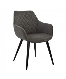 ΠΟΛΥΘΡΟΝΑ MANDO HM8006.10 ΜΕ ΓΚΡΙ NUBUCK ΥΦΑΣΜΑ 60x60x84 εκ.