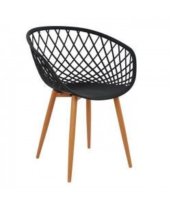 ΠΟΛΥΘΡΟΝΑ ΠΟΛΥΠΡΟΠΥΛΕΝΙΟΥ ΜΑΥΡΗ ΜΕ ΜΕΤΑΛΛΙΚΑ ΠΟΔΙΑ ΑΠΟΜΙΜΗΣΗ ΞΥΛΟΥ ARIADNE HM8001.02 62,5x56x80 εκ.