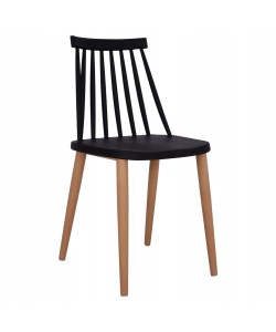 ΚΑΡΕΚΛΑ ΤΡΑΠΕΖΑΡΙΑΣ HM8052.02 VANESSA ΜΑΥΡΗ ΜΕ ΜΕΤΑΛΛΙΚΑ ΠΟΔΙΑ 43x46,5x82 εκ.