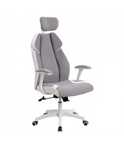 ΚΑΡΕΚΛΑ ΓΡΑΦΕΙΟΥ SALENA HM1086.10 ΣΕ ΓΚΡΙ ΛΕΥΚΟ ΧΡΩΜΑ 65x73x130 εκ.