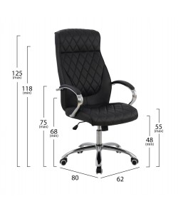 ΚΑΡΕΚΛΑ ΓΡΑΦΕΙΟΥ SHALY HM1098.01 ΜΑΥΡΗ 62x80x125cm