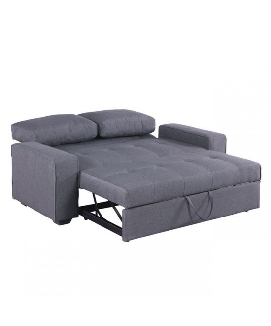 ΚΑΝΑΠΕΣ ΚΡΕΒΑΤΙ KANNA 2ΘΕΣΙΟΣ 176x102x91 εκ.HM3082.10 ΜΕ ΓΚΡΙ ΥΦΑΣΜΑ