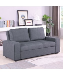 ΚΑΝΑΠΕΣ ΚΡΕΒΑΤΙ KANNA 2ΘΕΣΙΟΣ 176x102x91 εκ.HM3082.10 ΜΕ ΓΚΡΙ ΥΦΑΣΜΑ