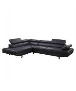 ΚΑΝΑΠΕΣ ΓΩΝΙΑ GORO ΑΡΙΣΤΕΡΗ HM3084.02L ΑΠΟ ΜΑΥΡΟ PU 270x200x87Υεκ