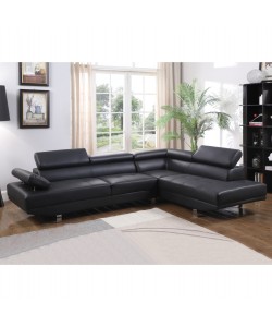 ΚΑΝΑΠΕΣ ΓΩΝΙΑ GORO ΔΕΞΙΑ HM3084.02R ΑΠΟ ΜΑΥΡΟ PU 270x200x87Υ εκ.