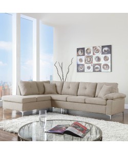 ΚΑΝΑΠΕΣ ΓΩΝΙΑ ΑΡΙΣΤΕΡΗ ZAILA HM3086L ΥΦΑΣΜΑ ΜΠΕΖ 282x197x90 εκ.