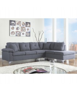 ΚΑΝΑΠΕΣ ΓΩΝΙΑ ΔΕΞΙΑ ZAILA HM3087R ΥΦΑΣΜΑ ΓΚΡΙ 282x197x90Y εκ.