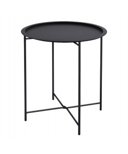 ΤΡΑΠΕΖΙ ΠΤΥΣΣΟΜΕΝΟ ΜΕ ΑΠΟΣΠΩΜΕΝΟ ΔΙΣΚΟ SAMUEL ΜΕΤΑΛΛΙΚΟ ΜΑΥΡΟ Φ45x52 εκ. HM5287.01