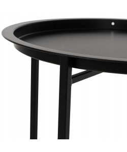 ΤΡΑΠΕΖΙ ΠΤΥΣΣΟΜΕΝΟ ΜΕ ΑΠΟΣΠΩΜΕΝΟ ΔΙΣΚΟ SAMUEL ΜΕΤΑΛΛΙΚΟ ΜΑΥΡΟ Φ45x52 εκ. HM5287.01