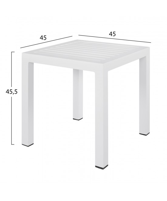 ΤΡΑΠΕΖΙ ΑΛΟΥΜΙΝΙΟΥ QIANA HM5402.01 ΛΕΥΚΟ 45x45x45,5Υ εκ.