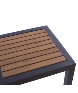 ΤΡΑΠΕΖΙ ΑΛΟΥΜΙΝΙΟΥ SABRA HM5403.02 ΓΚΡΙ ΜΕ POLYWOOD 45Χ45X45,5Yεκ.