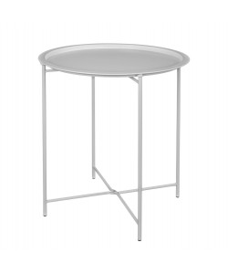 ΤΡΑΠΕΖΙ ΠΤΥΣΣΟΜΕΝΟ ΜΕ ΑΠΟΣΠΩΜΕΝΟ ΔΙΣΚΟ SAMUEL ΜΕΤΑΛΛΙΚΟ ΛΕΥΚΟ Φ45x52 εκ. HM5287.02